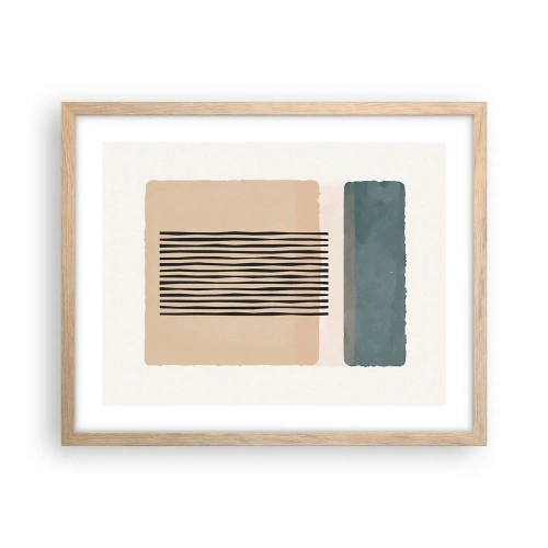 Plagát v ráme zo svetlého duba - Všetko v poriadku - 50x40 cm