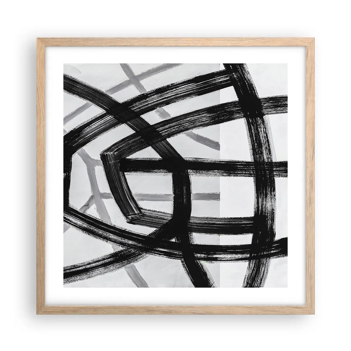 Plagát v ráme zo svetlého duba - Hĺbka - 50x50 cm