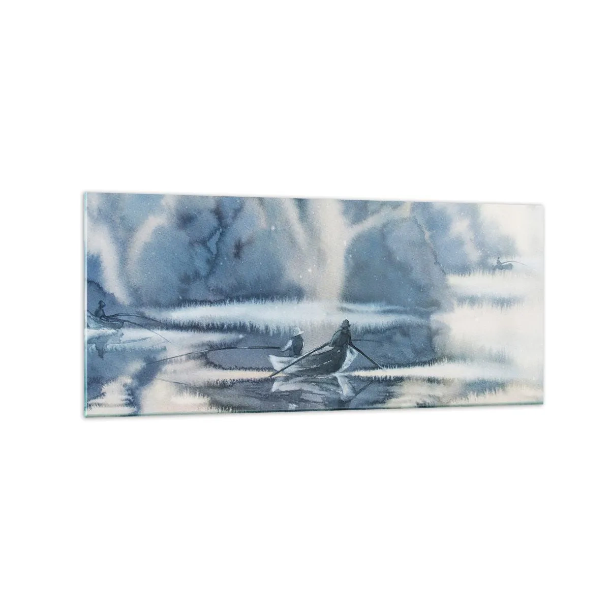Obraz na skle - Rybári vo svojom raji - 120x50 cm