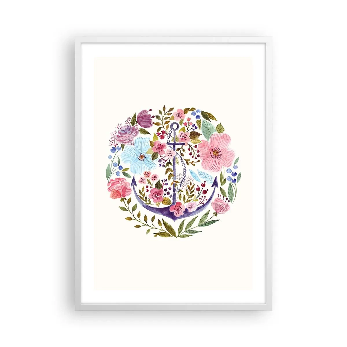 Plagát v bielom ráme - Námorníkov krásny sen - 50x70 cm