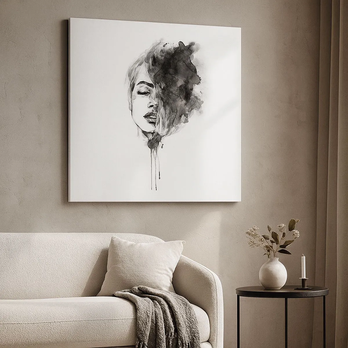 Obraz na plátne - O čom sníva dievča - 30x30 cm