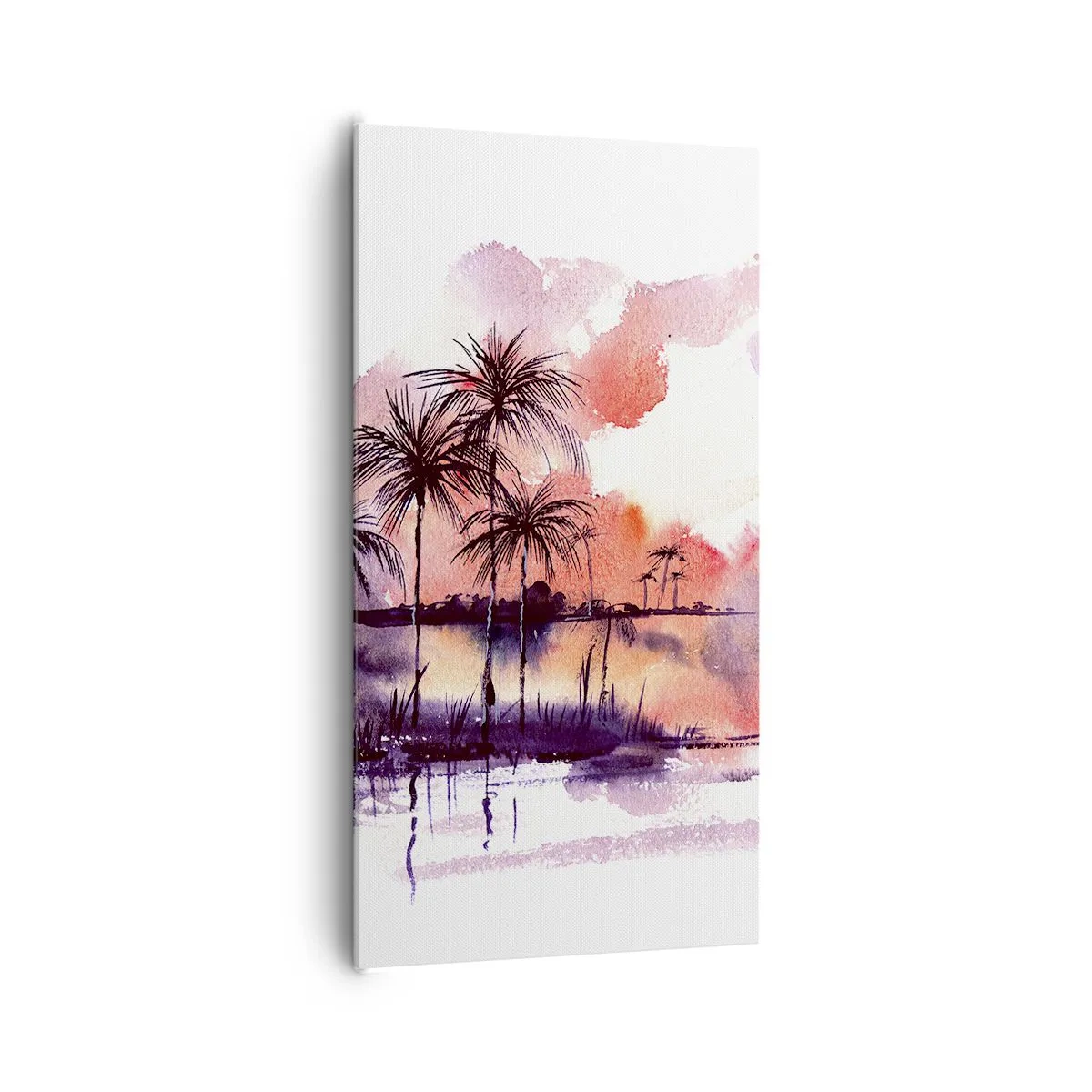 Obraz na plátne - Pokoj trópov v červenej - 65x120 cm