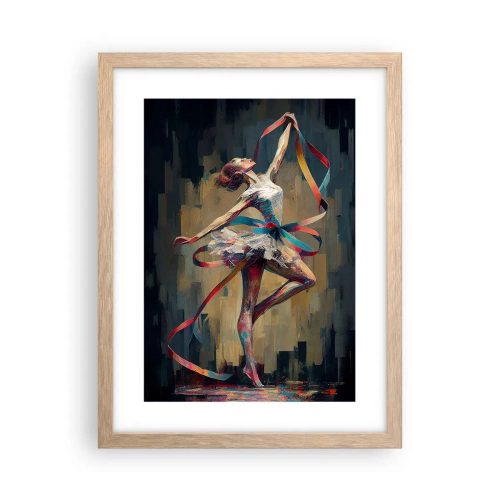 Plagát v ráme zo svetlého duba - Tanec so stuhou - 30x40 cm