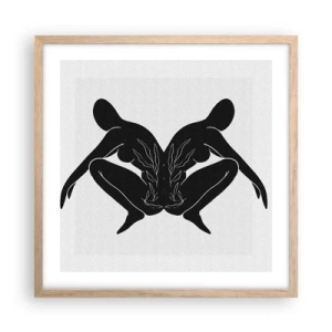 Plagát v ráme zo svetlého duba - Spoločná duša - 50x50 cm