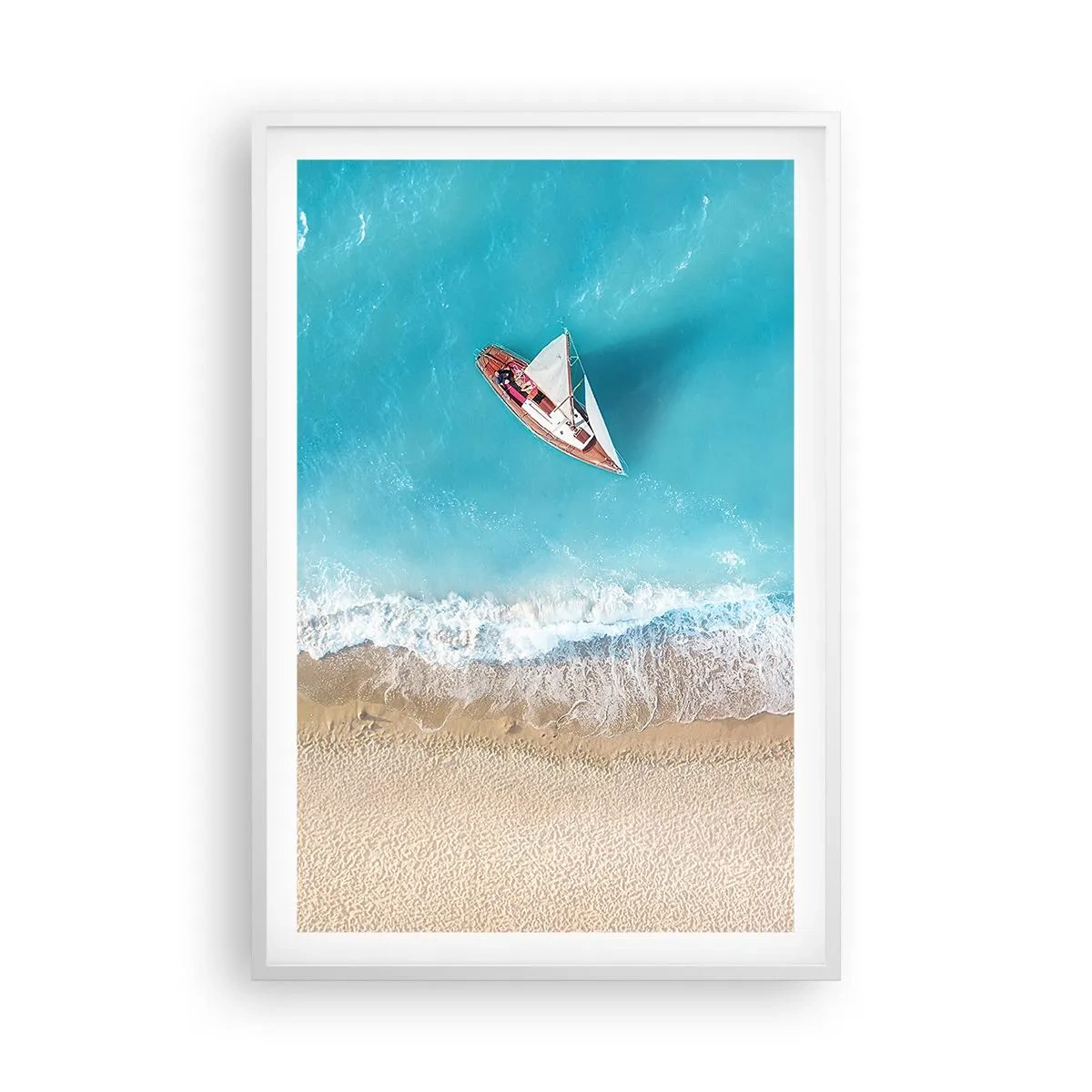 Plagát v bielom ráme - Na hranici modrej a zlatej - 61x91 cm