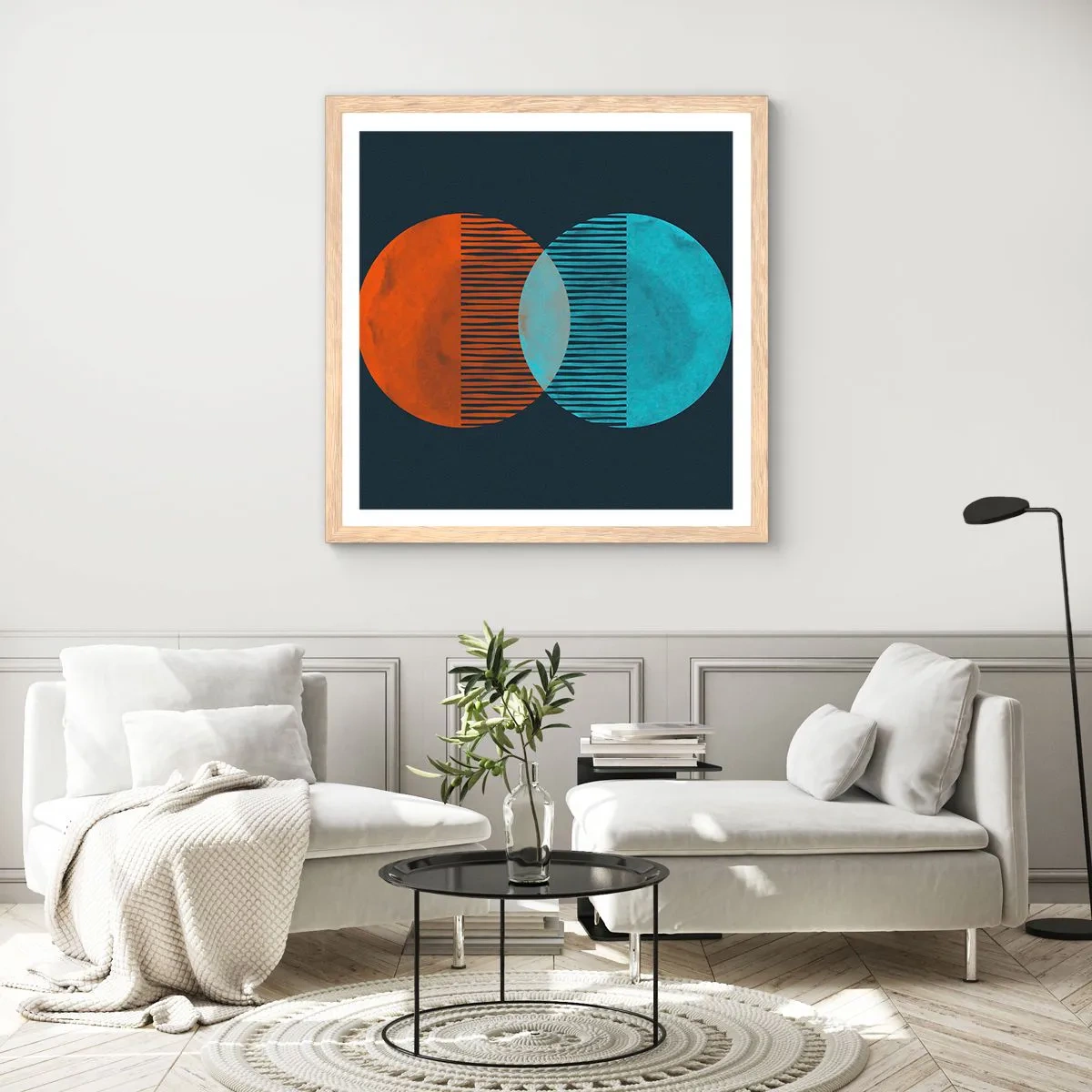 Plagát v ráme zo svetlého duba - Astronomická fantázia - 60x60 cm