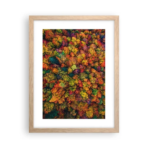 Plagát v ráme zo svetlého duba - Kytica jesenných stromov - 30x40 cm