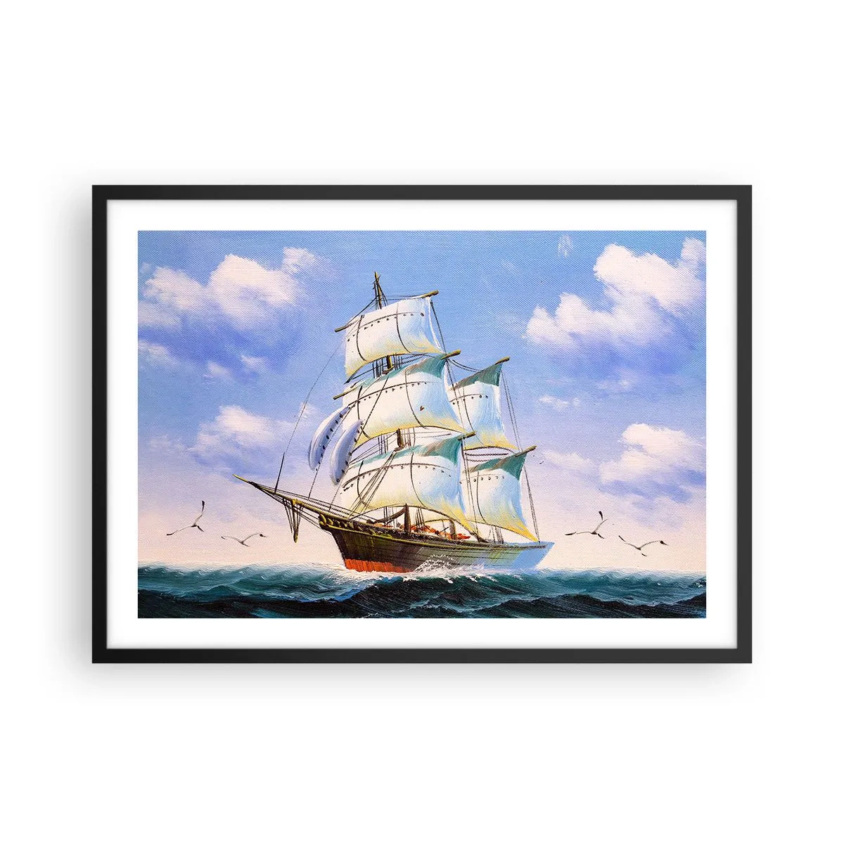 Plagát v čiernom ráme - Hrdo s vetrom - 70x50 cm
