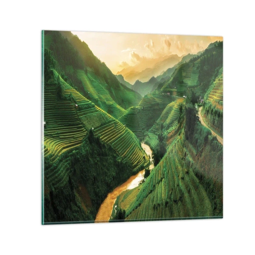 Obraz na skle - Vietnamské údolie - 30x30 cm