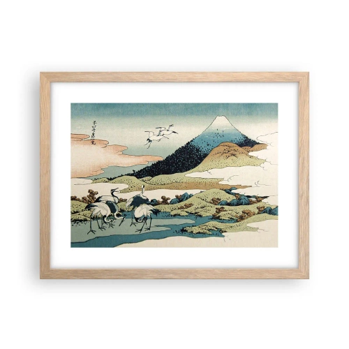 Plagát v ráme zo svetlého duba - V japonskom duchu - 40x30 cm