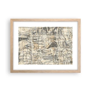 Plagát v ráme zo svetlého duba - Čaká na rozlúštenie - 40x30 cm