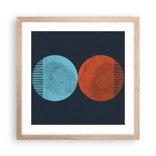 Plagát v ráme zo svetlého duba - Iba geometria? - 40x40 cm