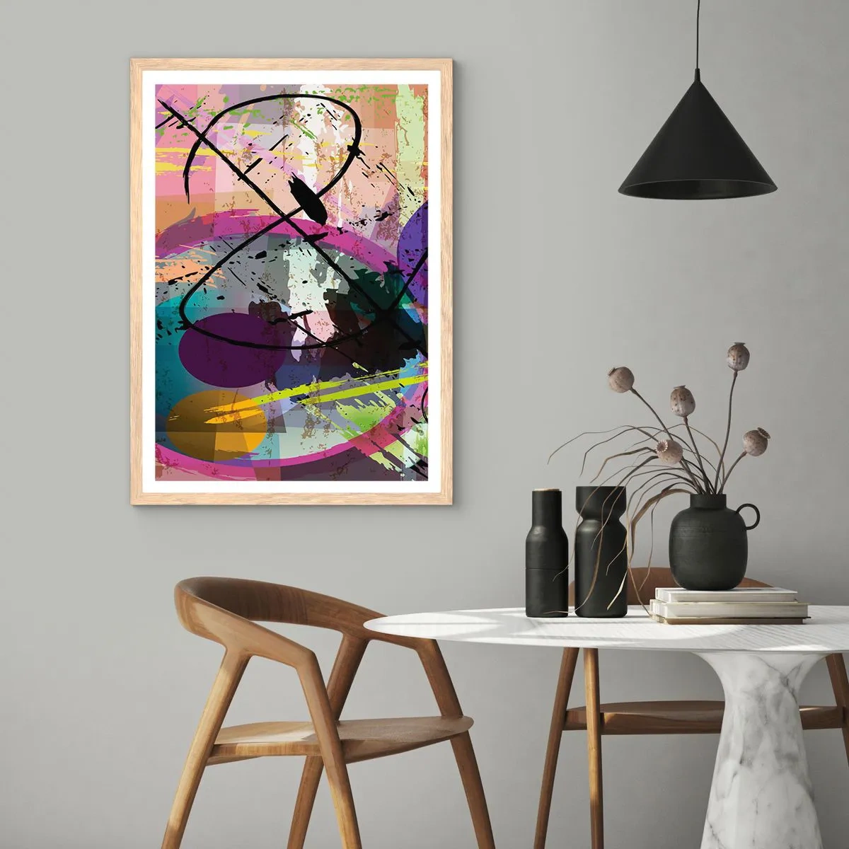 Plagát v ráme zo svetlého duba - Možno priamo alebo okolo - 70x100 cm