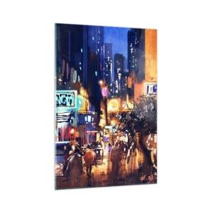 Obraz na skle - A mesto nespí - 70x100 cm