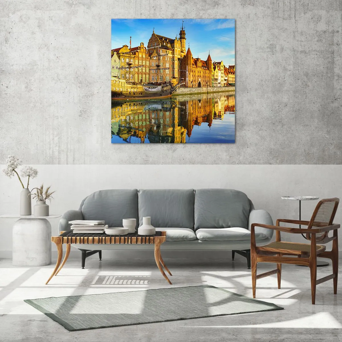 Obraz na skle - Zrkadlový odraz minulosti - 70x70 cm