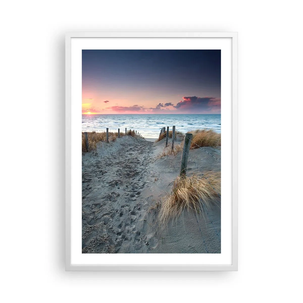 Plagát v bielom ráme - Šiel by som s tebou na kraj světa… - 50x70 cm