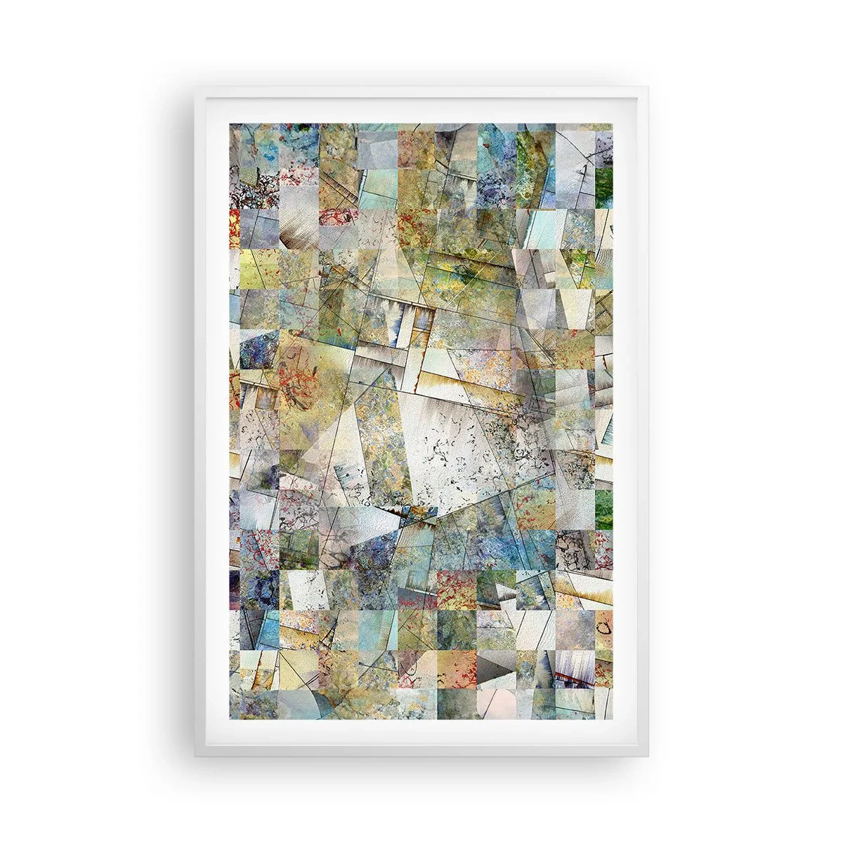 Plagát v bielom ráme - Geometrické preskupenie - 61x91 cm