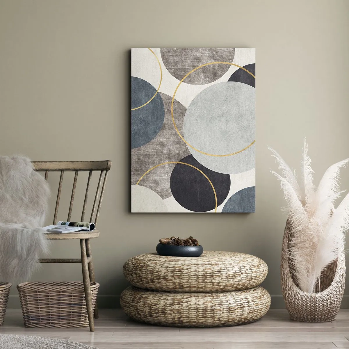 Obraz na plátne - Kruh za kruhom - 65x120 cm