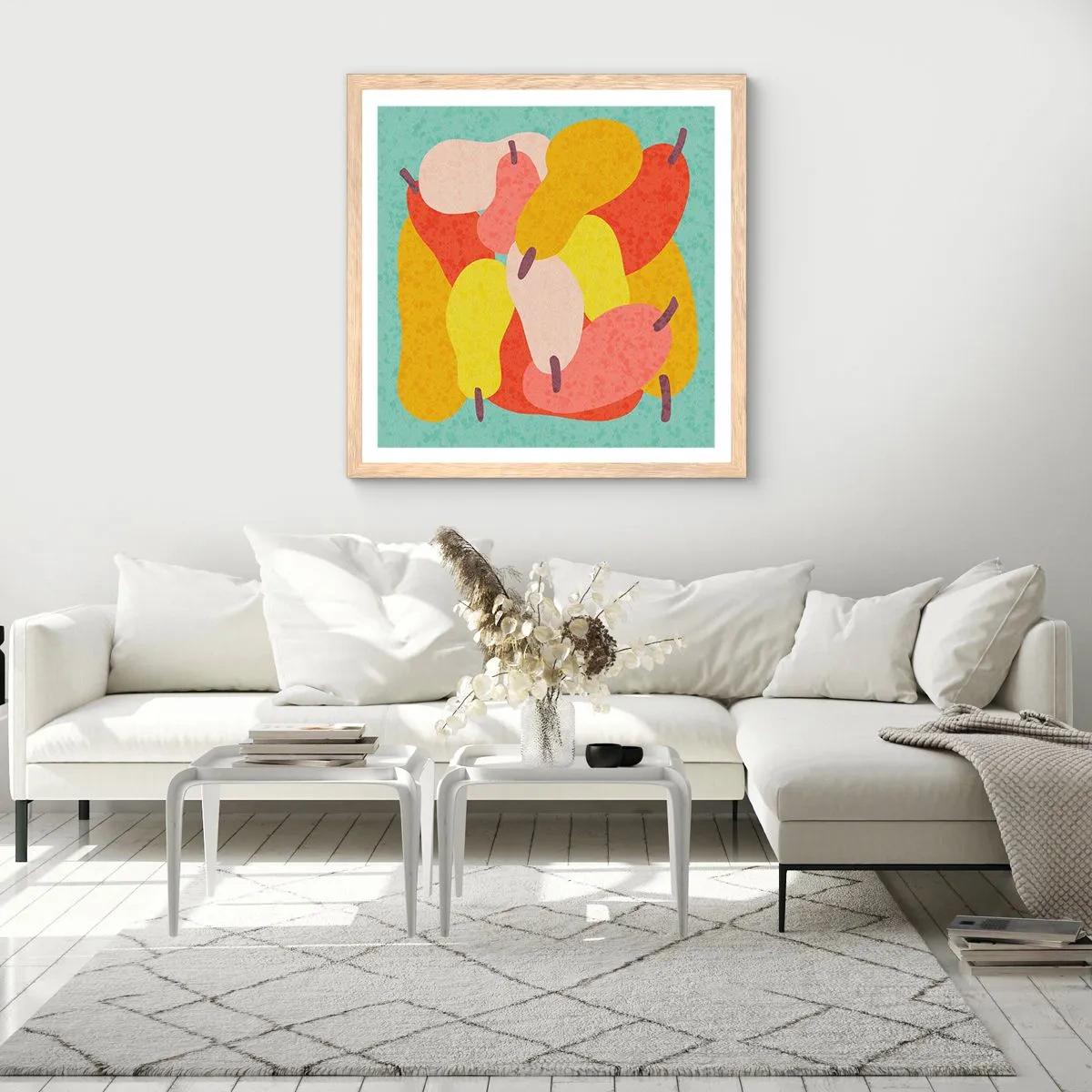 Plagát v ráme zo svetlého duba - Ochutnajte letné slnko - 60x60 cm