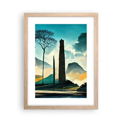 Plagát v ráme zo svetlého duba - Vyššie a vyššie - 30x40 cm