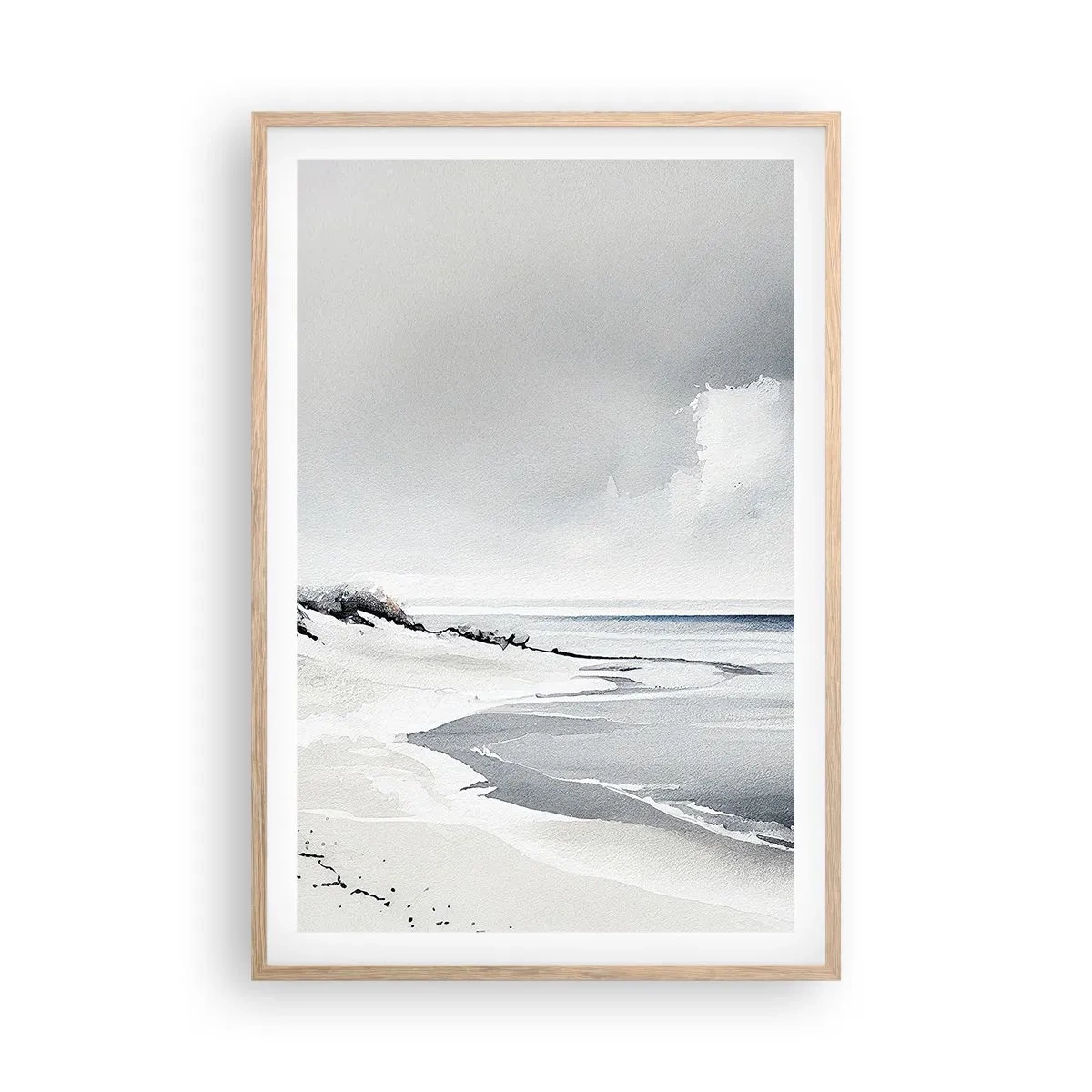 Plagát v ráme zo svetlého duba - Vždy spolu - 61x91 cm