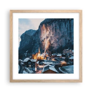 Plagát v ráme zo svetlého duba - Svetlý duch zimy - 40x40 cm
