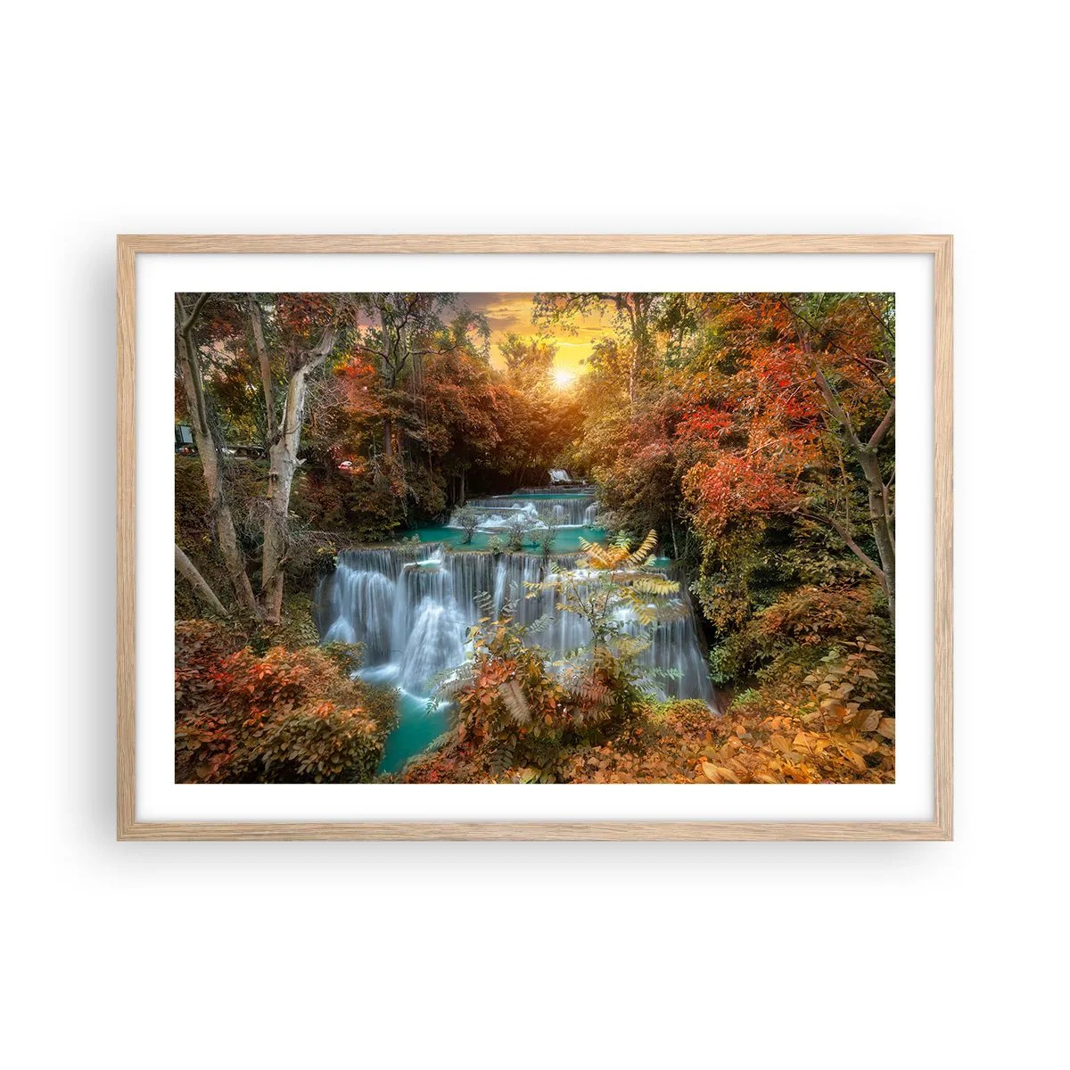 Plagát v ráme zo svetlého duba - Ukrytý poklad lesa - 70x50 cm