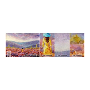Vzorka fototapety Premium Canvas - V levanduľovom svete - Krajina, Žena, Levanduľové pole - 100x30 cm
