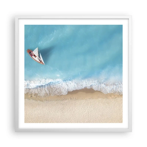Plagát v bielom ráme - Na hranici modrej a zlatej - 60x60 cm