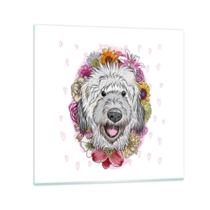 Obraz na skle - Šteňacia radosť - 60x60 cm