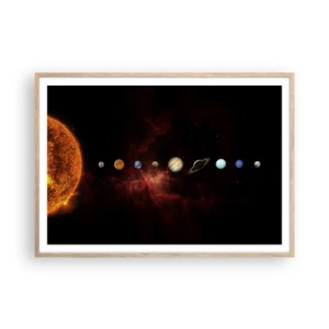 Plagát v ráme zo svetlého duba - Naša štvrť - 100x70 cm