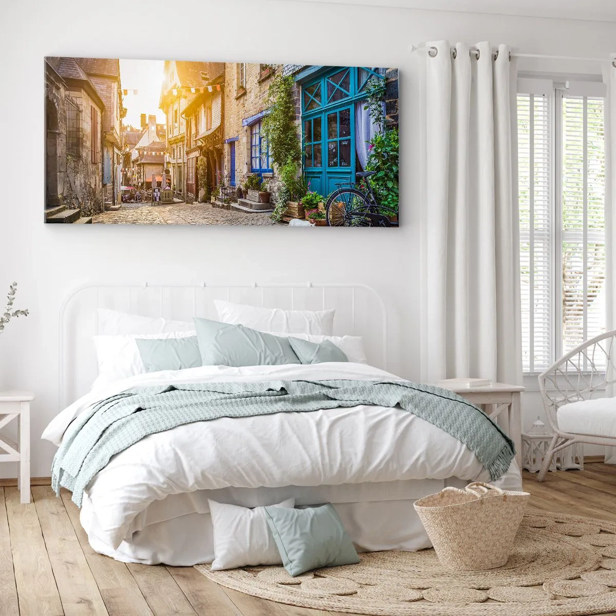 Obraz na plátne - Biely duch mestečka - 100x40 cm