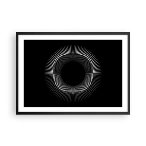 Plagát v čiernom ráme - Čierne slnko - 70x50 cm