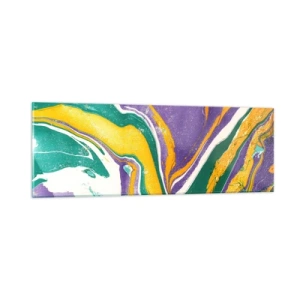 Obraz na skle - Vlny farieb - 90x30 cm
