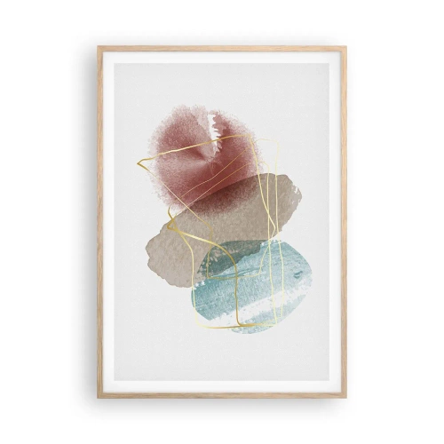 Plagát v ráme zo svetlého duba - Korálky priestoru - 70x100 cm