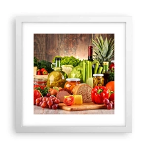 Plagát v bielom ráme - Údené, pečené, marinované - 30x30 cm