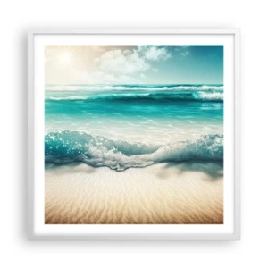 Plagát v bielom ráme - Kľud oceánu - 60x60 cm
