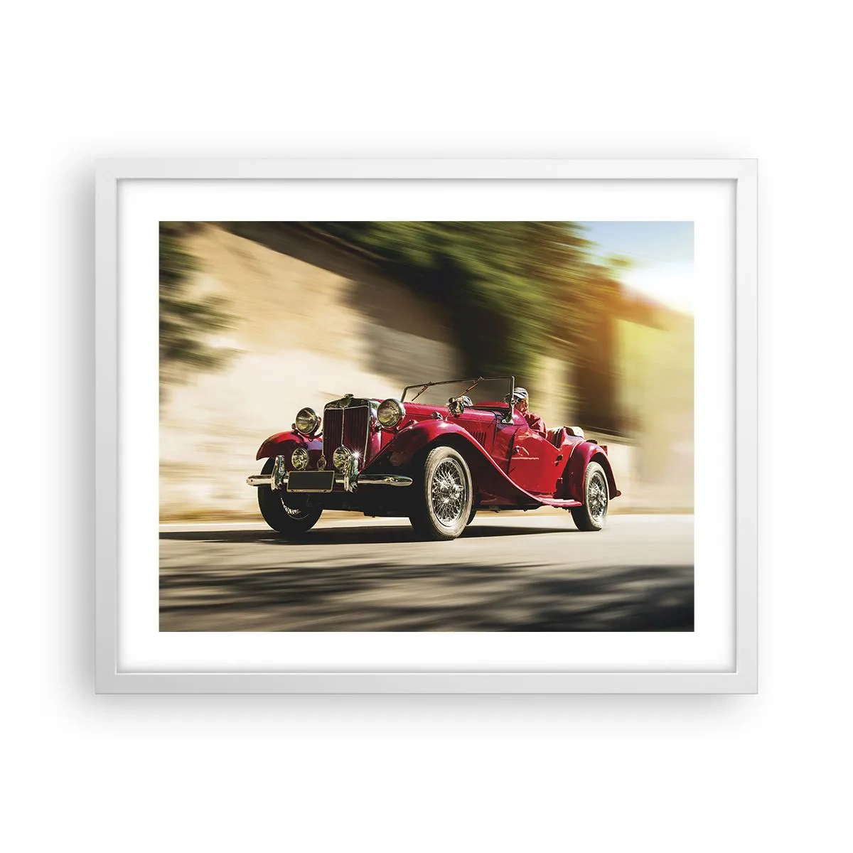 Plagát v bielom ráme - Krajšia ako Níke Samotrácka - 50x40 cm