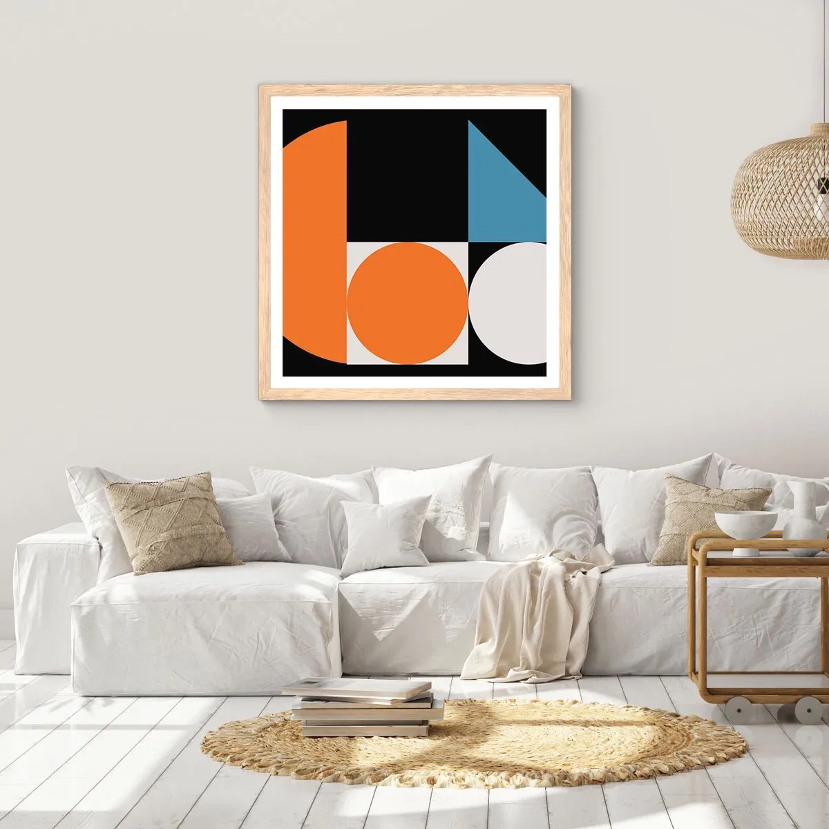 Plagát v ráme zo svetlého duba - Figurínový systém - 60x60 cm