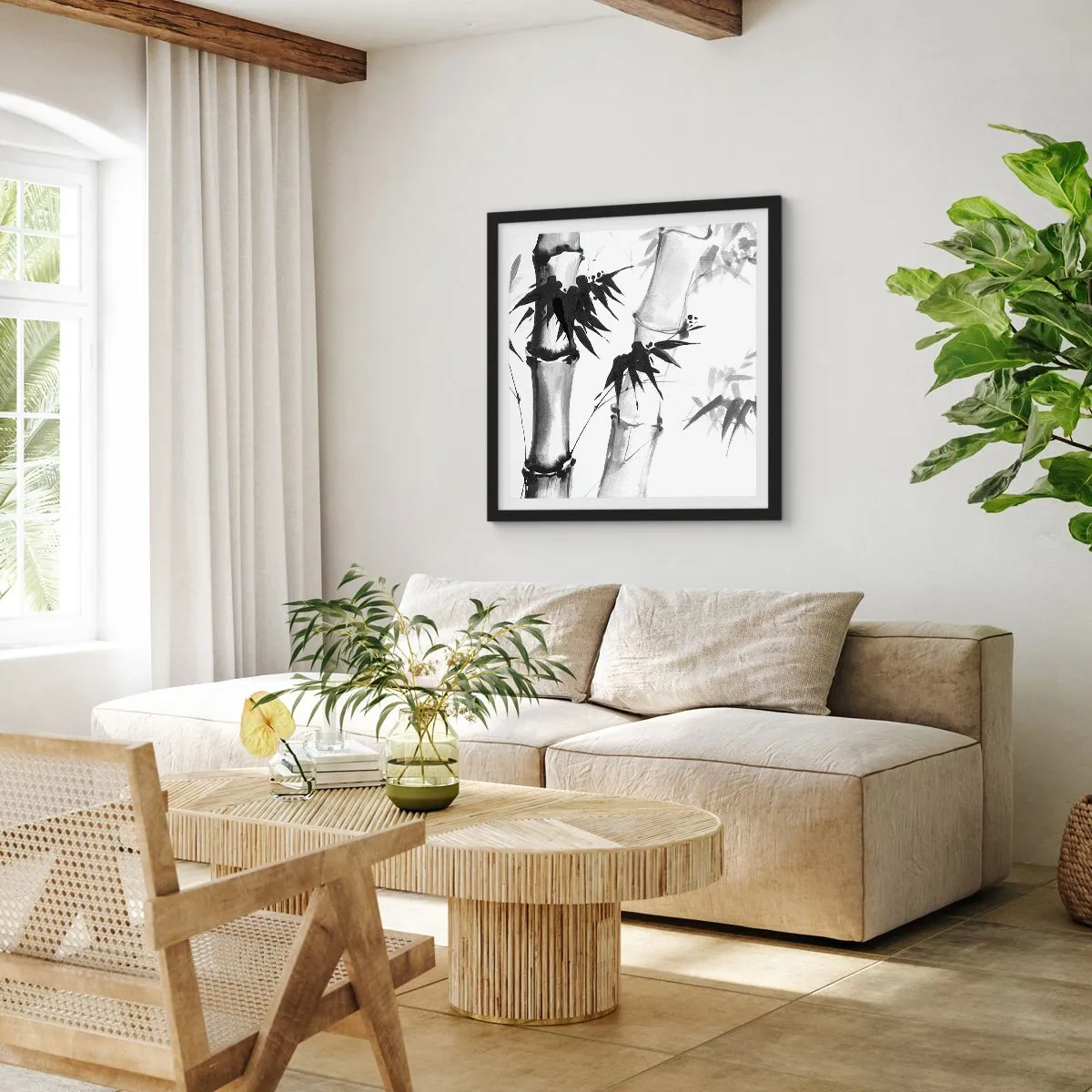 Plagát v čiernom ráme - Blízky záber na orient - 50x50 cm