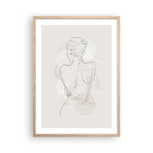 Plagát v ráme zo svetlého duba - Ako citlivý nástroj - 50x70 cm