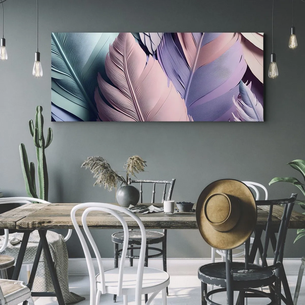 Obraz na plátne - Vtáčí štýl - 140x50 cm