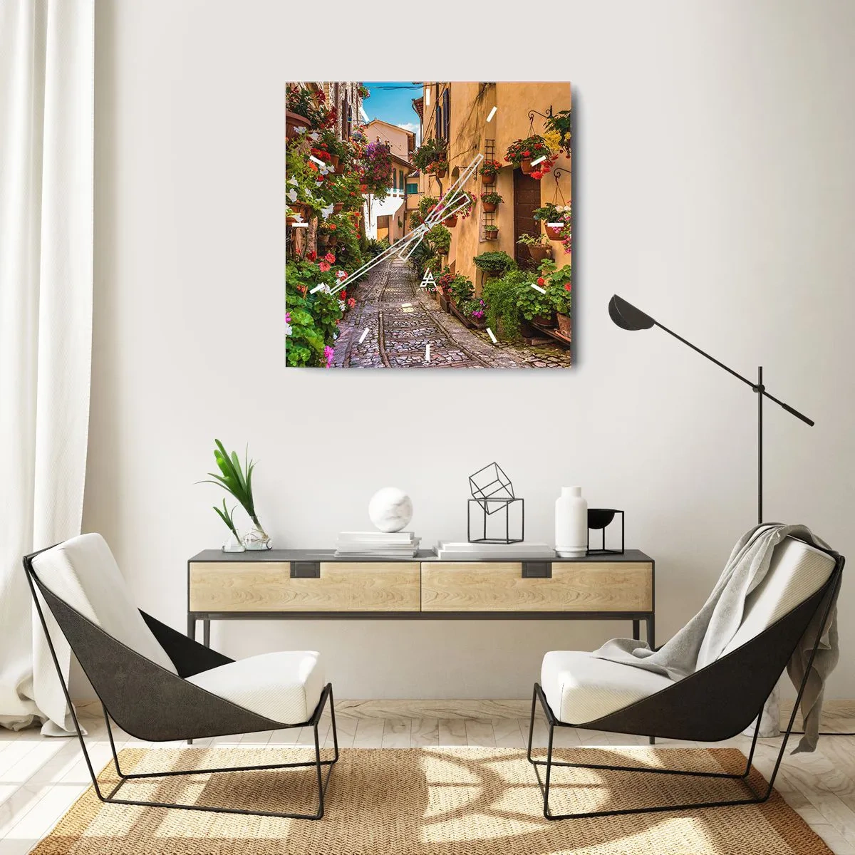 Nástenné hodiny - Talianske zákutie - 40x40 cm