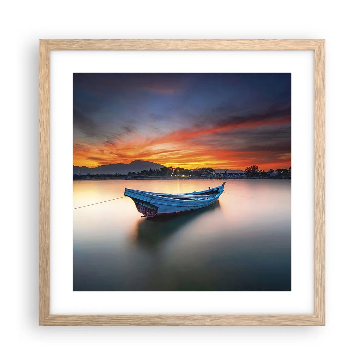 Plagát v ráme zo svetlého duba - Blíži sa dobrá noc - 40x40 cm