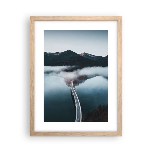 Plagát v ráme zo svetlého duba - Pri vode hladkej ako zrkadlo - 30x40 cm