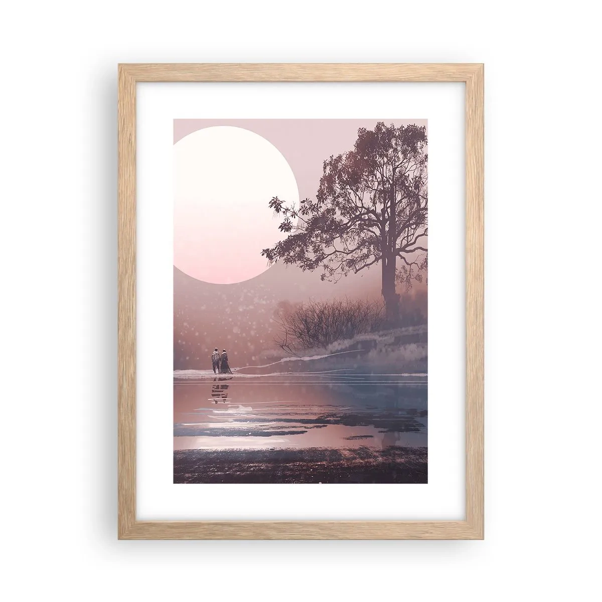 Plagát v ráme zo svetlého duba - Nočné zázraky - 30x40 cm