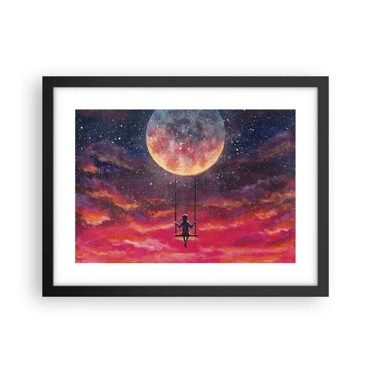 Plagát v čiernom ráme - Stavať si vzdušné zámky - 40x30 cm