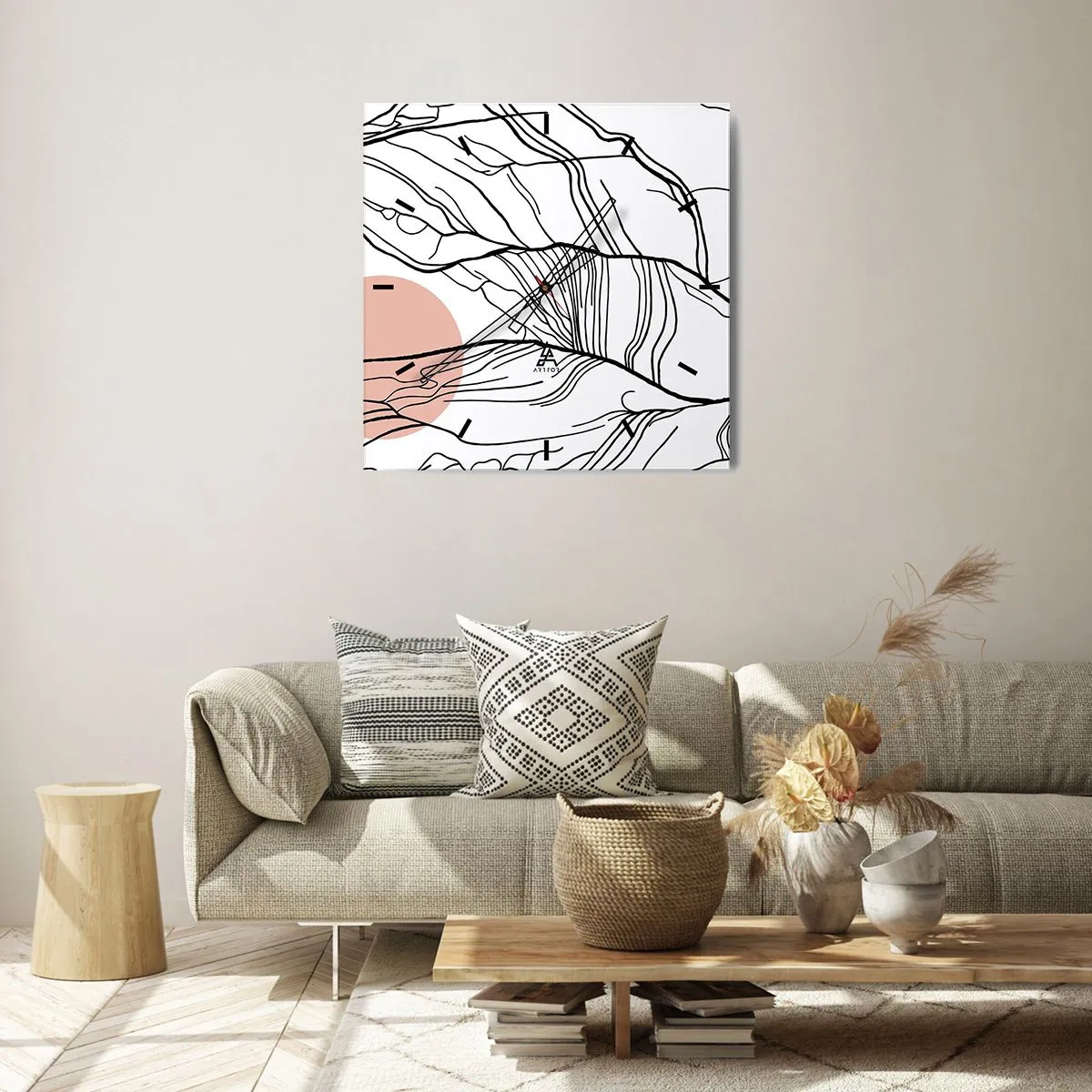 Nástenné hodiny - V sieti vetvičiek - 30x30 cm