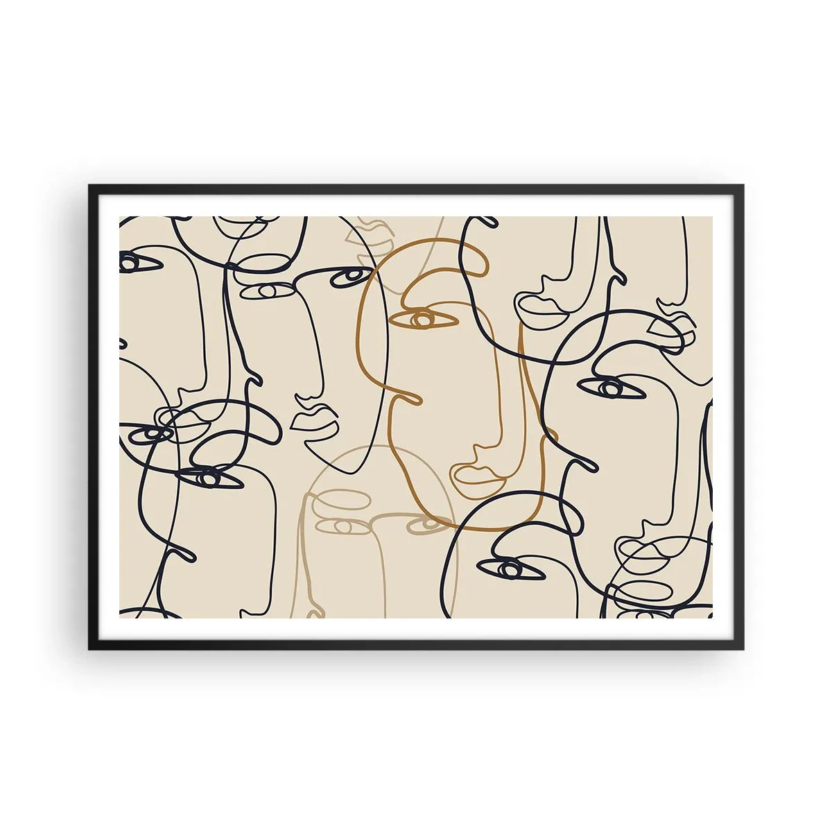 Plagát v čiernom ráme - Portrét znásobený - 100x70 cm