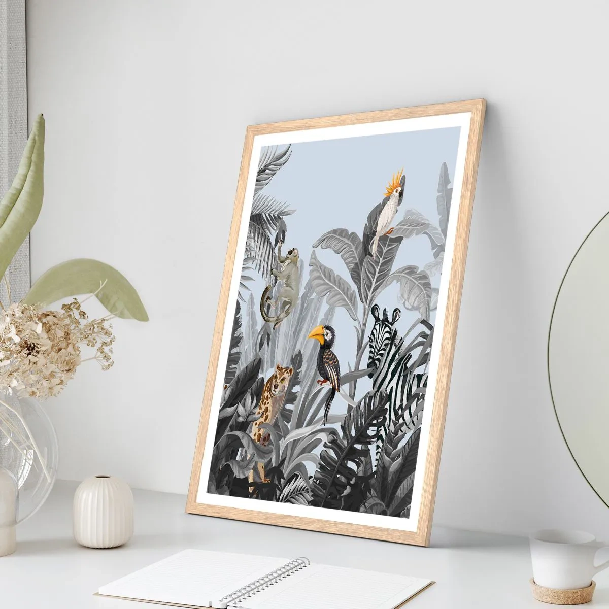 Plagát v ráme zo svetlého duba - Africká rozprávka - 61x91 cm